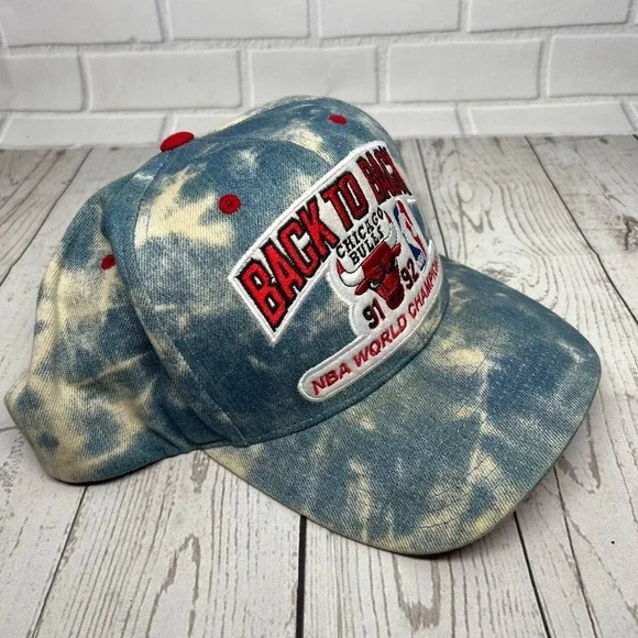 Chicago Bulls Back to Back Denim Acid Wash Mitchell & Ness Hat Snapback Cap Men